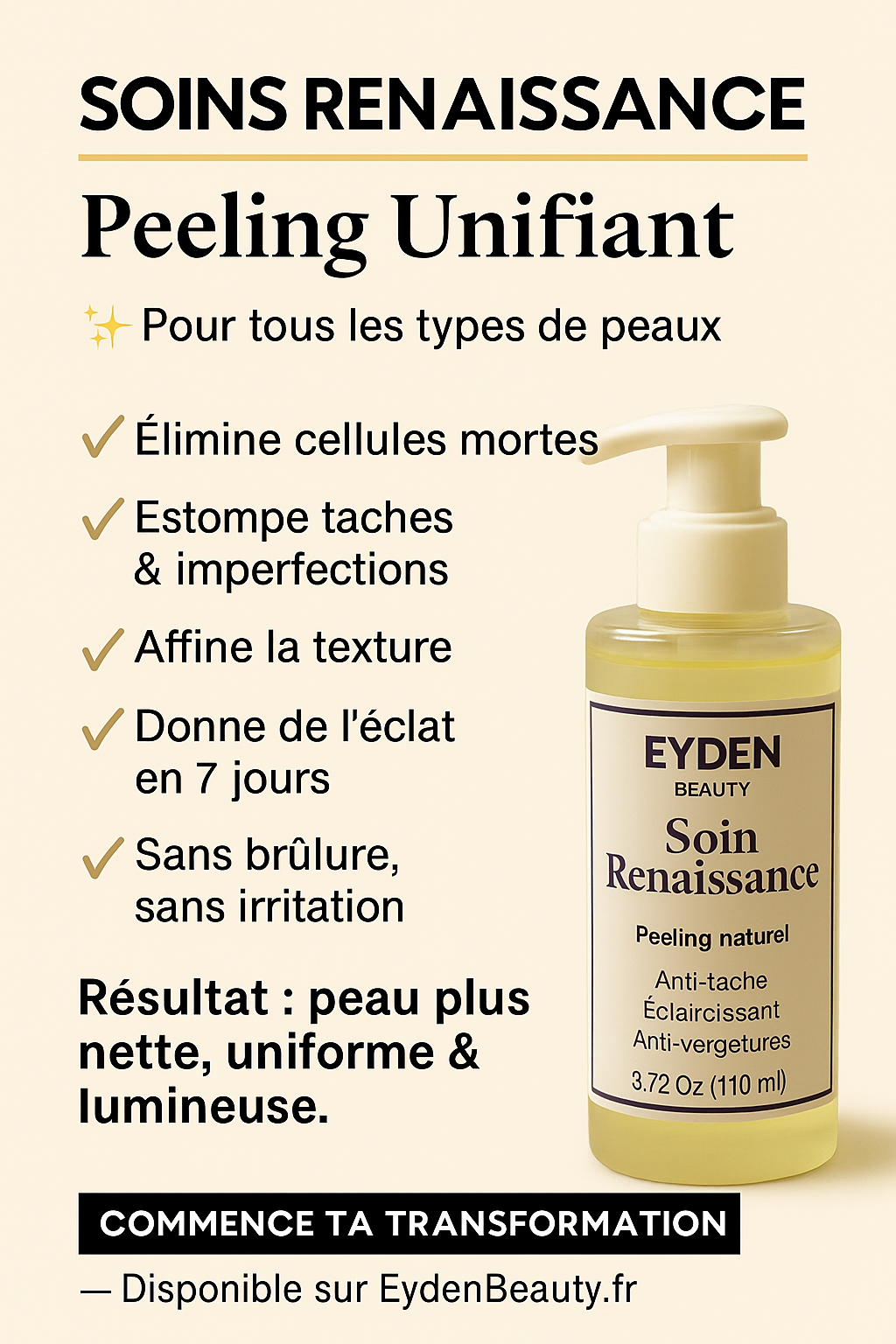 Soin renaissance -peeling naturel corporel - exfoliant -Eyden beauty
