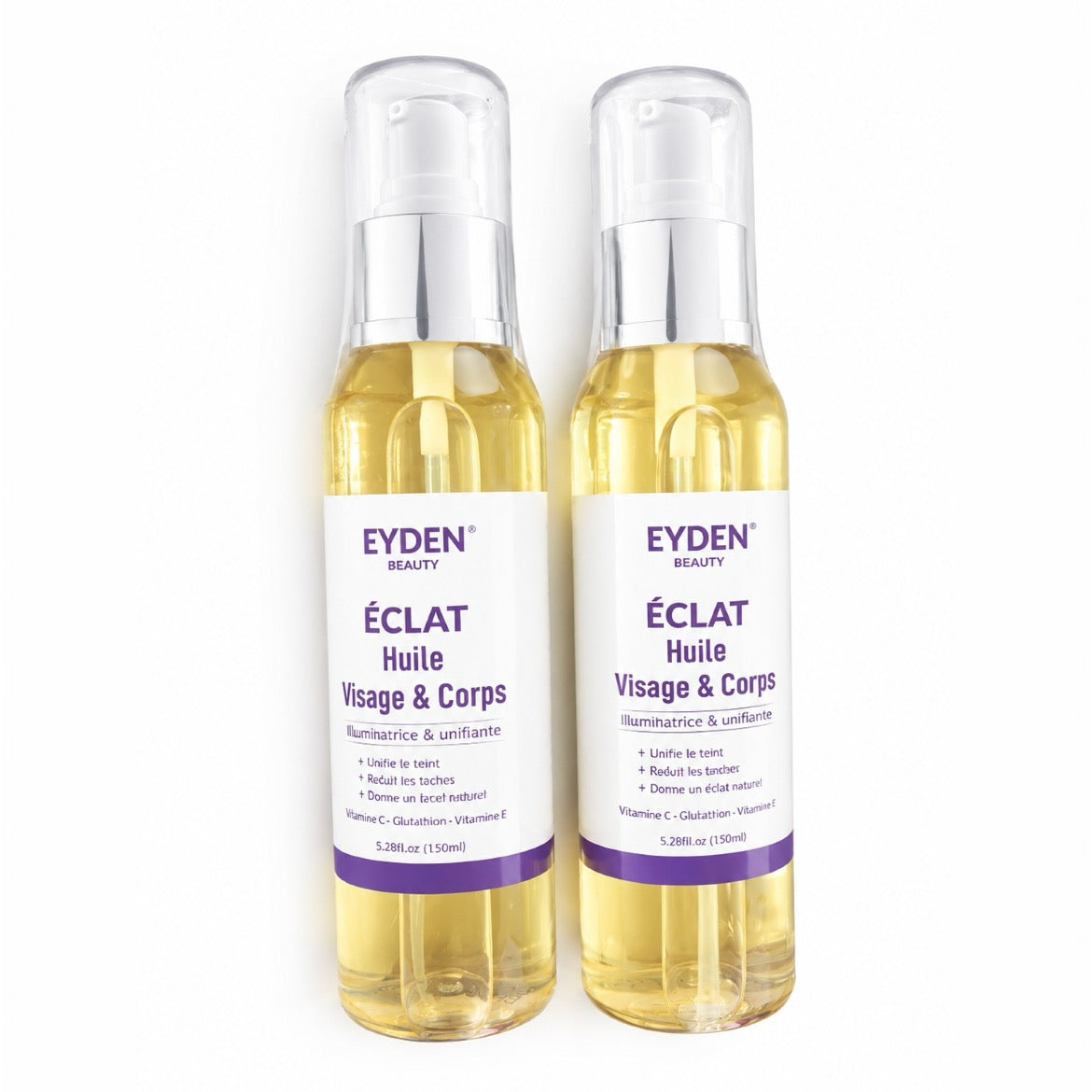 Eyden Beauty ÉCLAT 3 en 1 – Huile Corps & Visage Illuminatrice & Unifiante