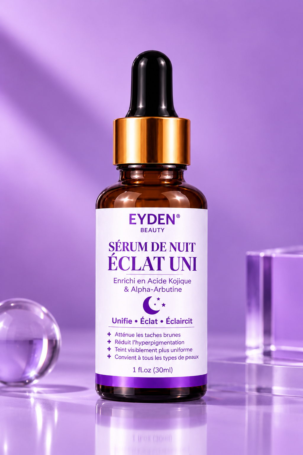 Sérum Nuit Éclat Uni – Anti-Taches à l’Acide Kojique & Alpha-Arbutine