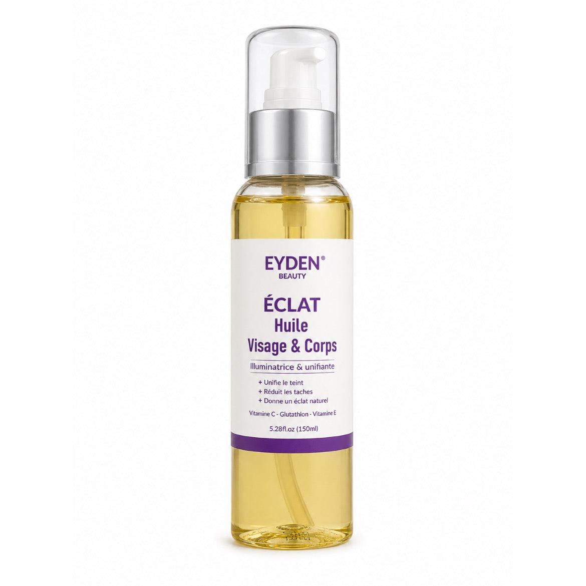 Eyden Beauty ÉCLAT 3 en 1 – Huile Corps & Visage Illuminatrice & Unifiante