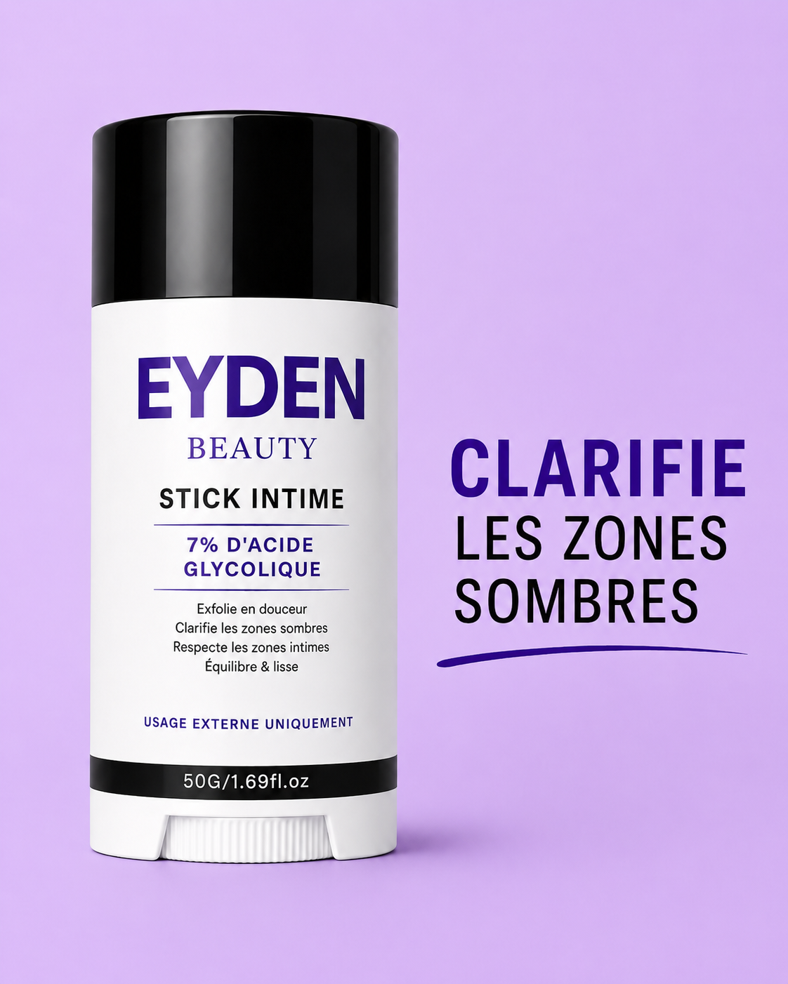 Stick Intime -Zone sombre -7% d’Acide Glycolique – EYDEN BEAUTY