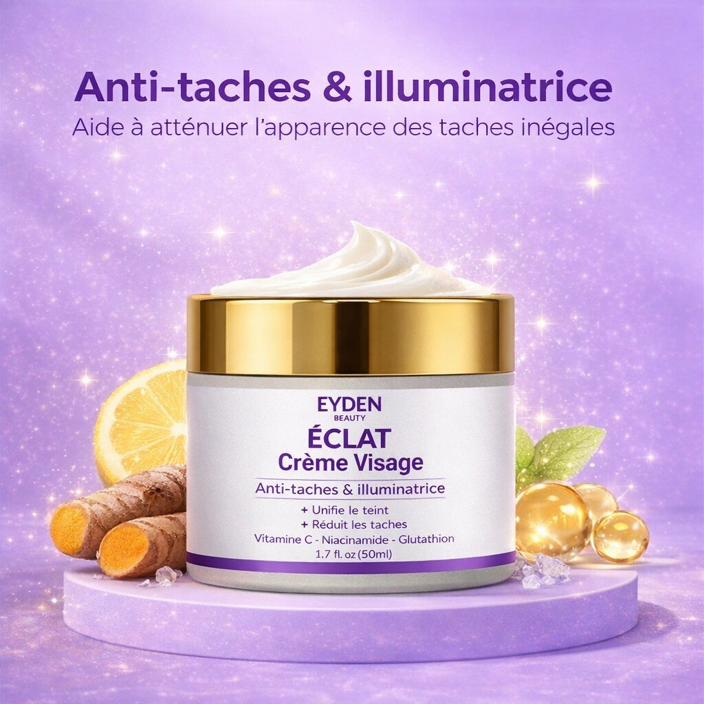 Crème  visage  anti-tâches-Éclaircissante éclat  - Eyden beauty