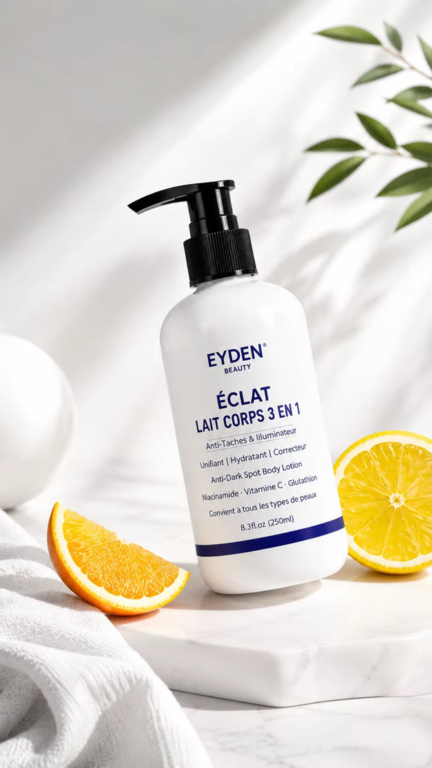 Lait  Corps Éclat  3 en 1 -Anti taches  Illuminateur & Unifiant Eyden Beauty