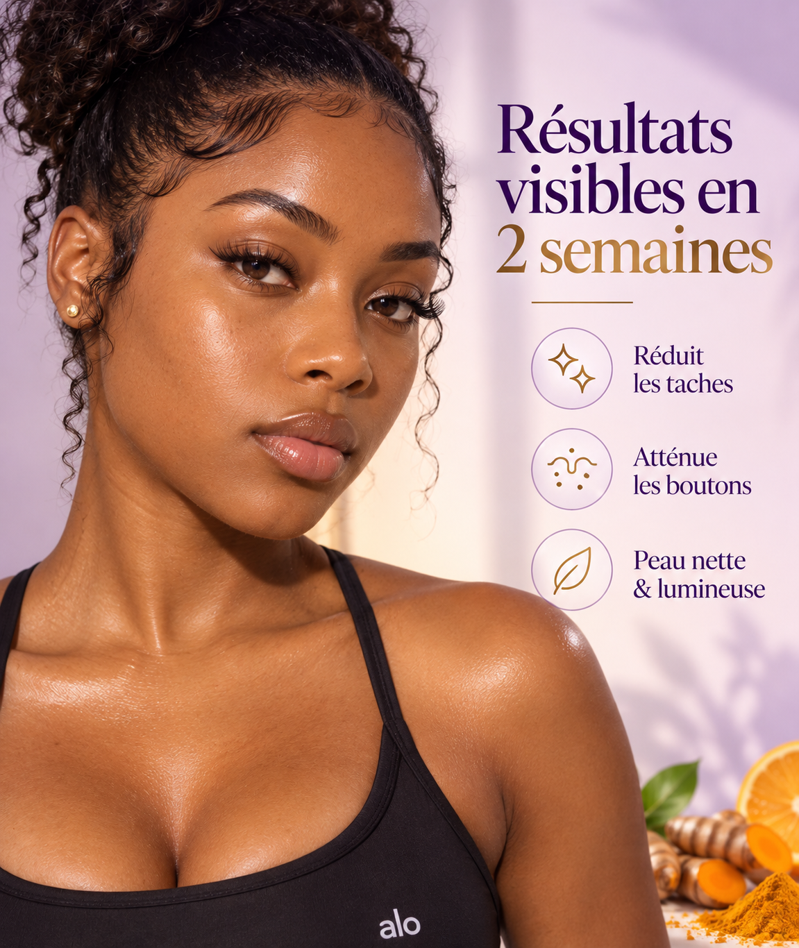 Mousse nettoyante Curcuma ,acide kojic & gluthation Brosse Silicone Intégrée-150ml