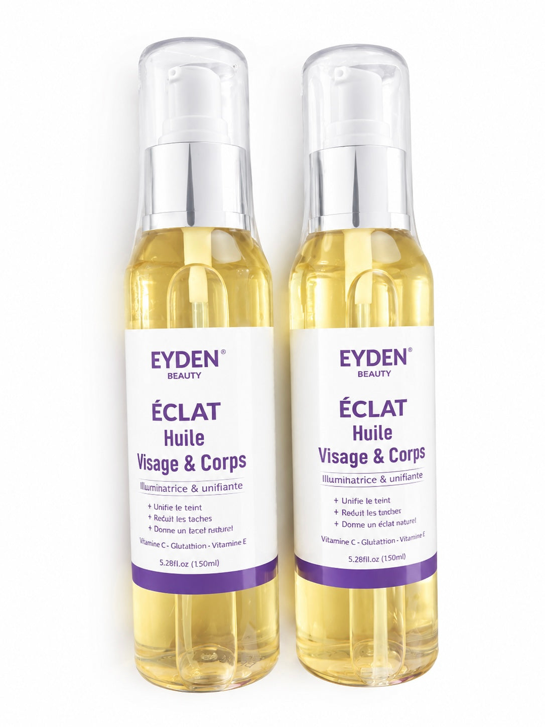 Eyden Beauty ÉCLAT 3 en 1 – Huile Corps & Visage Illuminatrice & Unifiante
