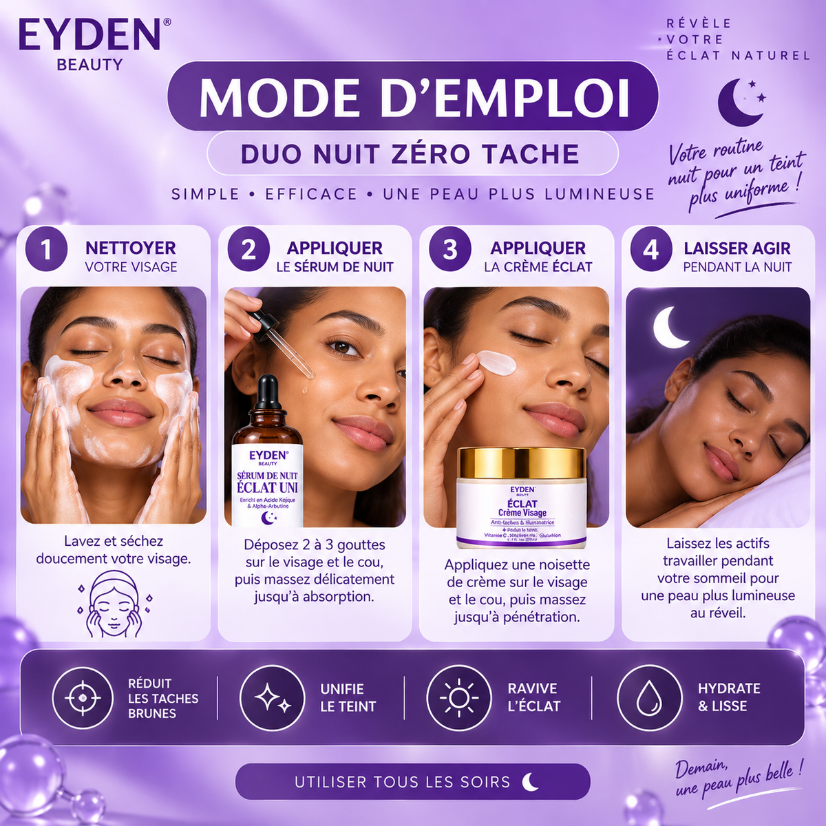 Duo Nuit Zéro Taches – Sérum + Crème à l’Acide Kojique & Alpha-Arbutine