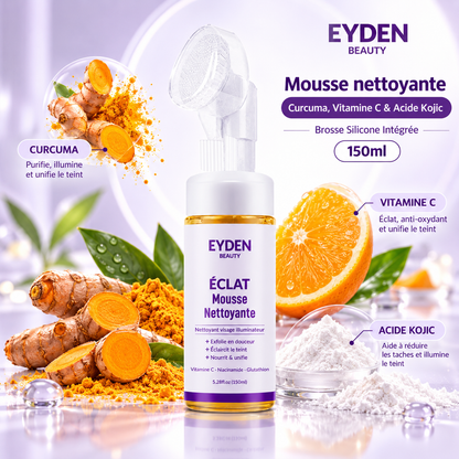 Mousse Nettoyante ÉCLAT – Curcuma & Acide Kojique – 150 ml