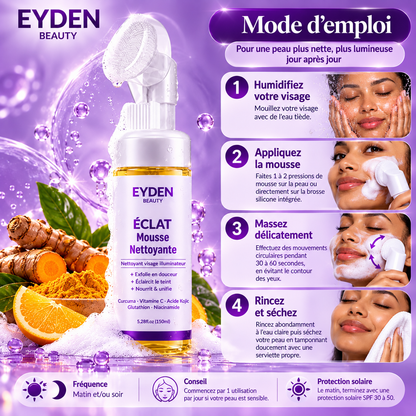 Mousse Nettoyante ÉCLAT – Curcuma & Acide Kojique – 150 ml
