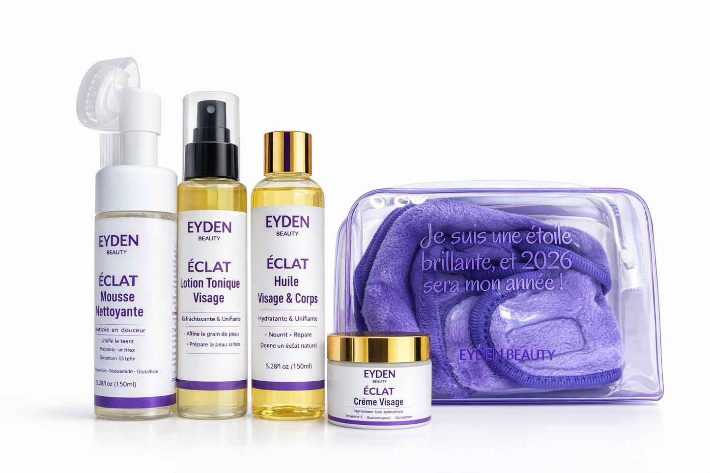 Gamme Éclat Complète -Eyden Beauty – Routine Visage + Trousse Offerte 