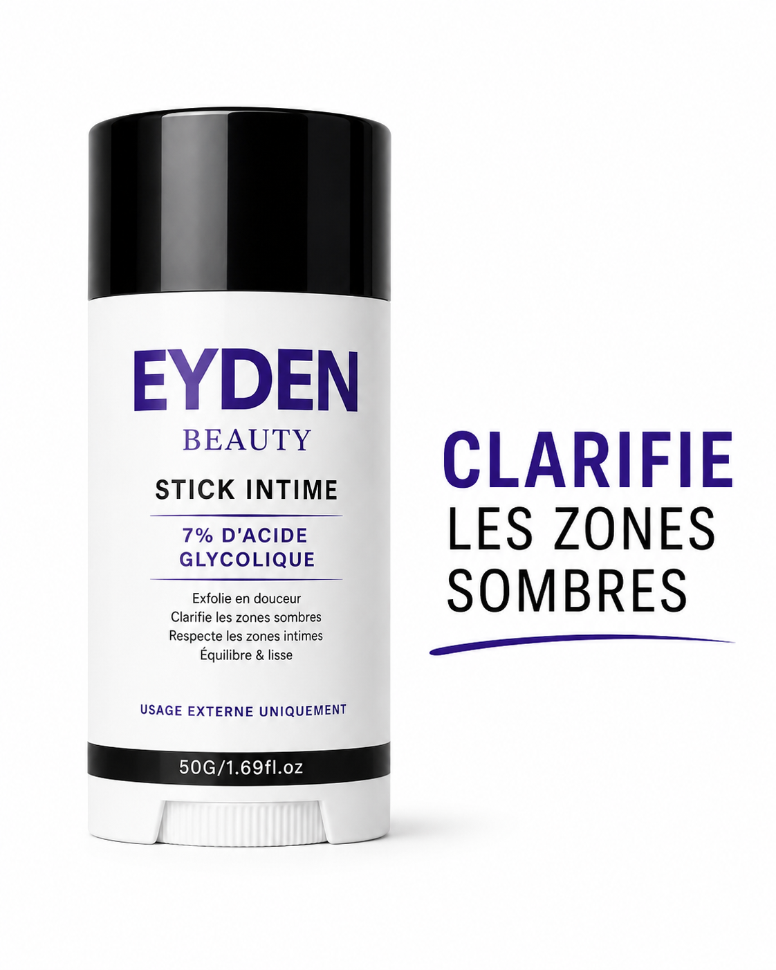 Stick Intime -Zone sombre -7% d’Acide Glycolique – EYDEN BEAUTY