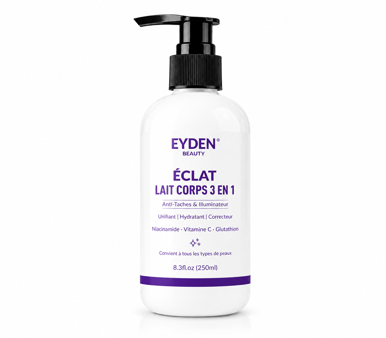 Lait  Corps Éclat  3 en 1 -Anti taches  Illuminateur & Unifiant Eyden Beauty