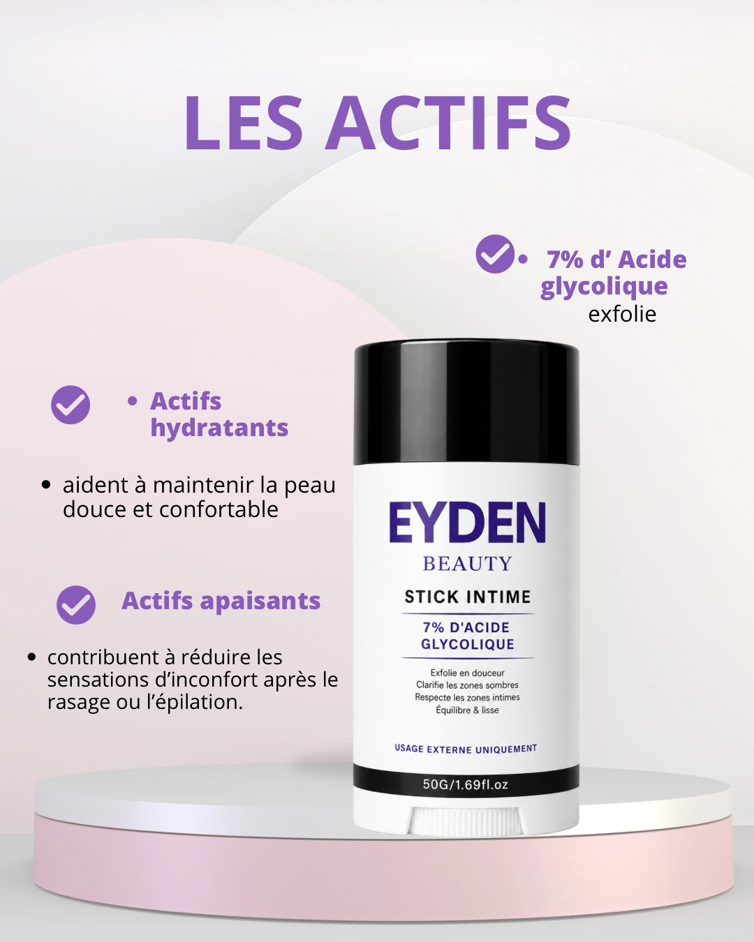 Stick Intime -Zone sombre -7% d’Acide Glycolique – EYDEN BEAUTY