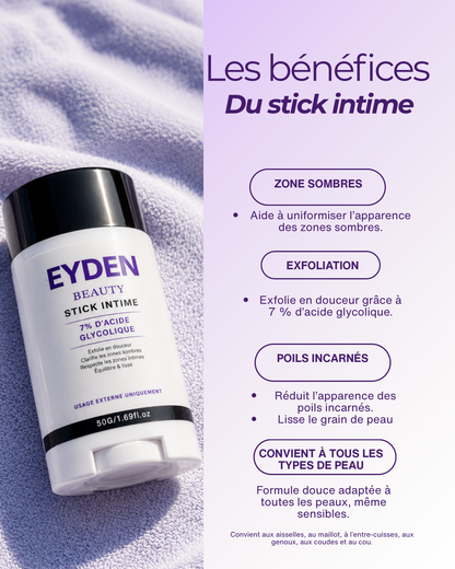 Stick Intime ÉCLAT – Zones Sombres | 7 % d’Acide Glycolique – 50 g