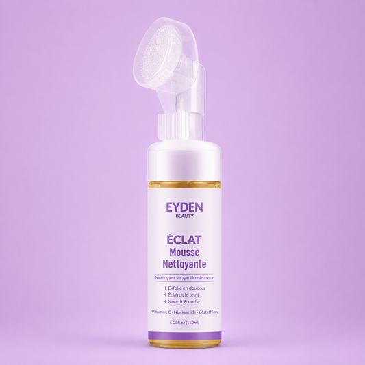 Mousse nettoyante exfoliante  avec brosse -Éclaircissante-gamme éclat  - Eyden beauty