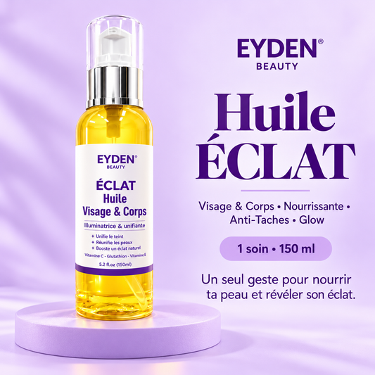 Huile ÉCLAT – Visage & Corps | Éclat & Teint uniforme – 150 ml – visuel studio